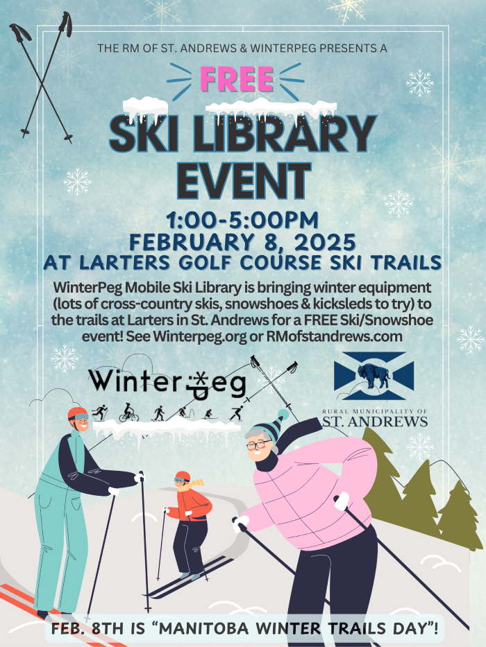 poster showiung some illustrated skiiers and the basic details of the event